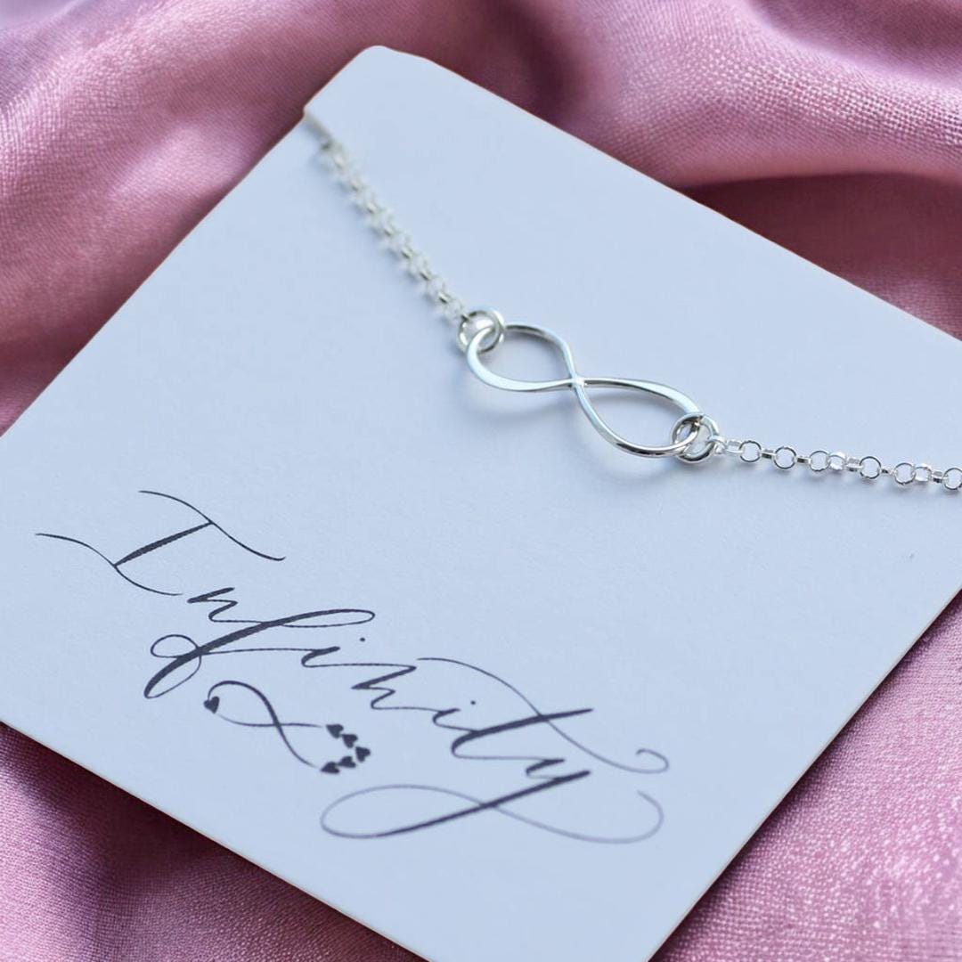 Sterling Silver Infinity Chain Bracelet - Etsy