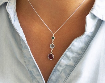 3 generations birthstone necklace discount