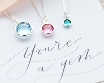 Swarovski crystal birthstone pendant necklace