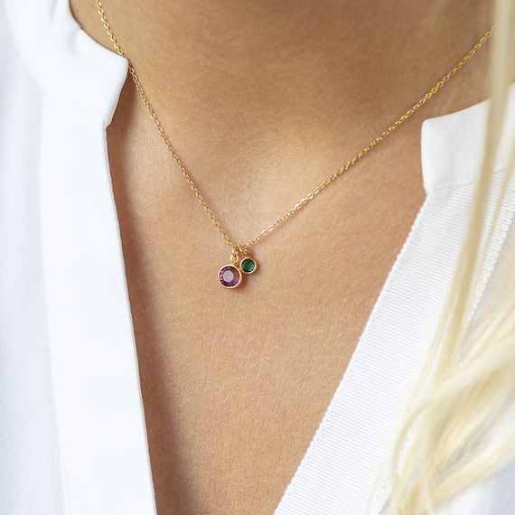 Birthstone Charm Necklace - LEILA