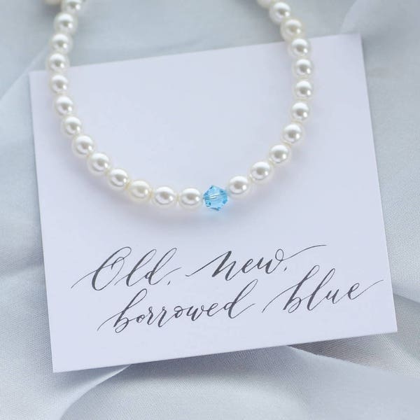 Something blue bridal bracelet