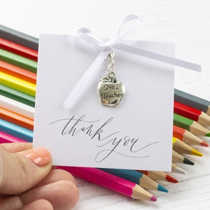 Number one teacher keepsake apple charm