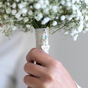 Something blue keepsake bride heart charm