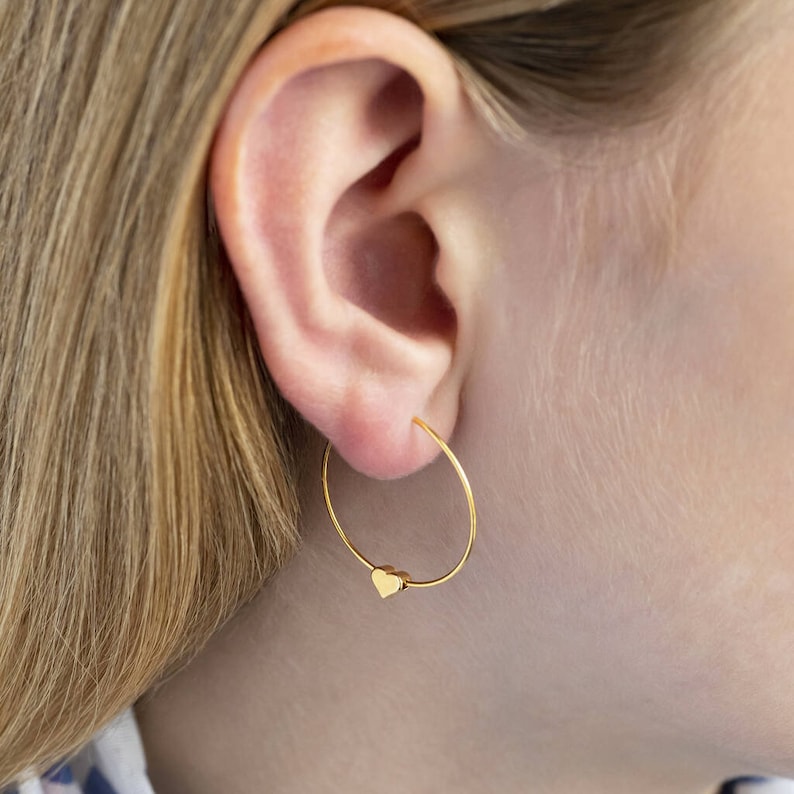 tiny gold heart earrings