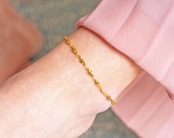 Gold plated stainless steel star chain anklet