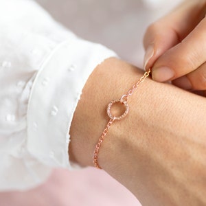 Rose gold eternity circle bracelet
