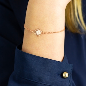 Personalised dainty sunburst bracelet