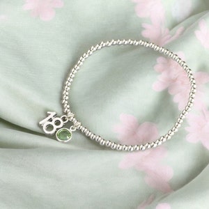 18th birthday beaded birthstone charm bracelet