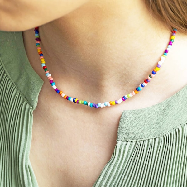 Multi coloured beaded necklace