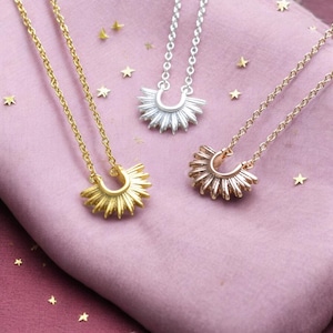 Ray of sunshine positivity necklace silver gold or rose gold