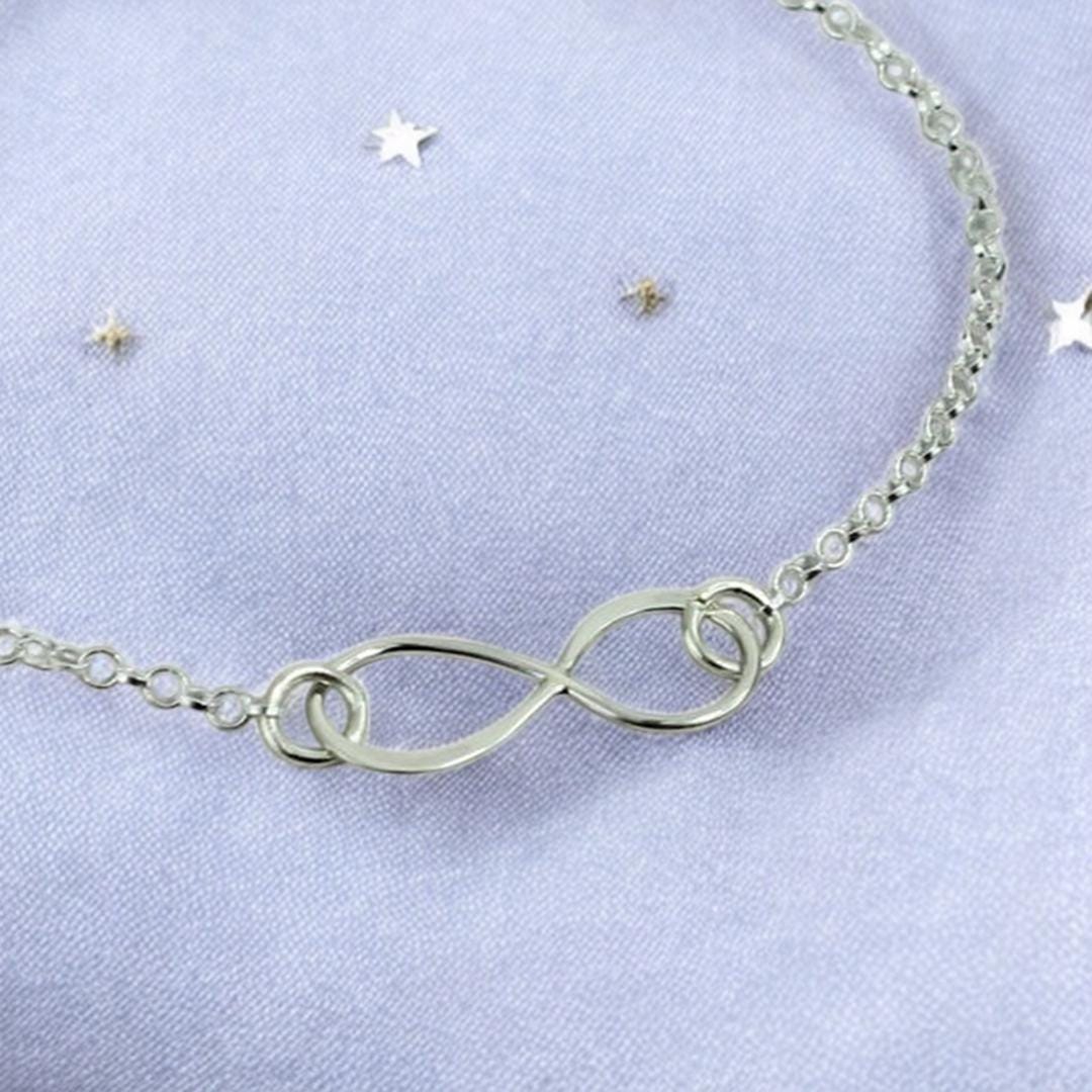 Sterling Silver Infinity Chain Bracelet - Etsy