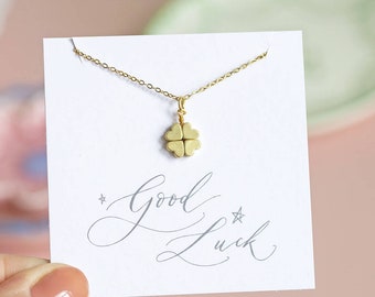 Gold plated four leaf clover necklace