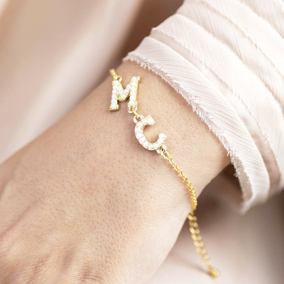 Etsy initial shop bracelet
