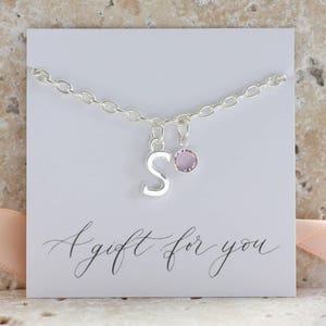 Personalised alphabet birthstone charm bracelet image 2