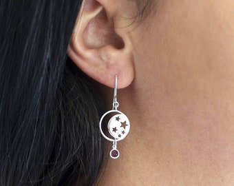 Celestial birthstone earrings