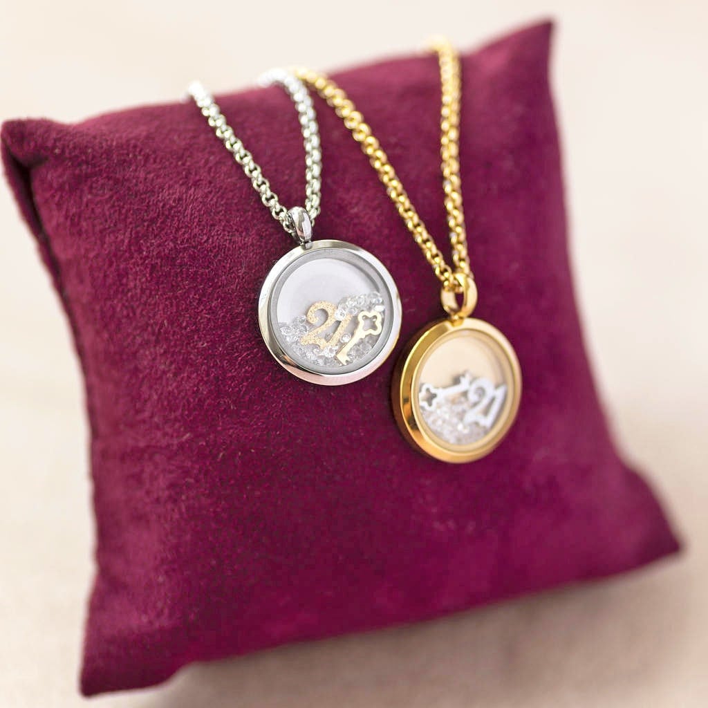 Collana Medaglione Galleggiante Personalizzato Birthstone - Foto 9