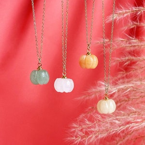 Gemstone pumpkin necklace