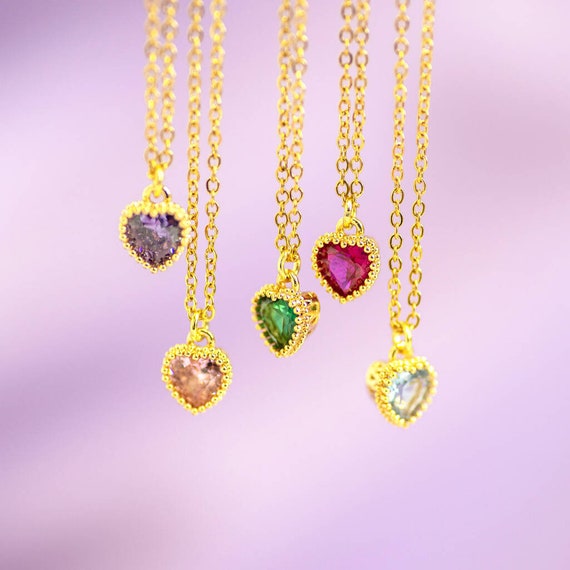Gold plated birthstone necklace online