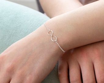 Sterling silver infinity chain bracelet