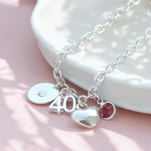Personalised special birthday silver charm bracelet