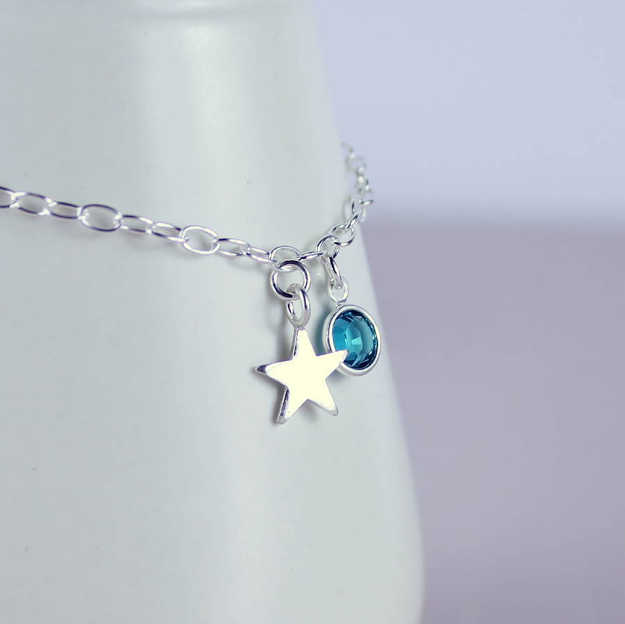 Bracelet Breloque étoiles Plaqué Argent - 4 étoiles Délicates - Fait Main - Neuf Sans Emballage