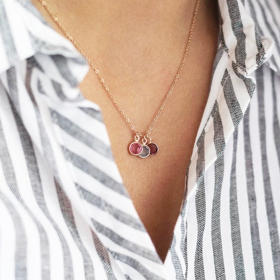 Rose Gold Family Birthstone Charm 
