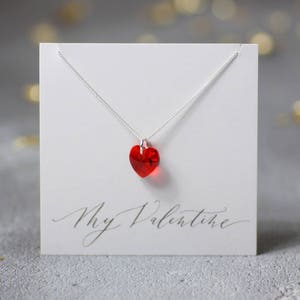 Swarovski crystal valentine heart necklace