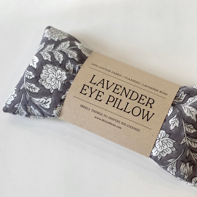 Lavender Eye Pillow with Washable Cover Indian Block Printing Collection Perfect Gift for Mom image 4