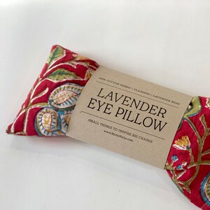 Lavender Eye Pillow with Washable Cover Indian Block Printing Collection Perfect Gift for Mom image 2