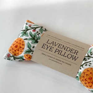 Lavender Eye Pillow with Washable Cover Indian Block Printing Collection Perfect Gift for Mom image 5