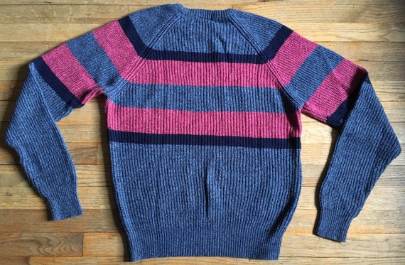 Vintage 1970s-80s Pullover Acrylic Striped/Color … - image 10