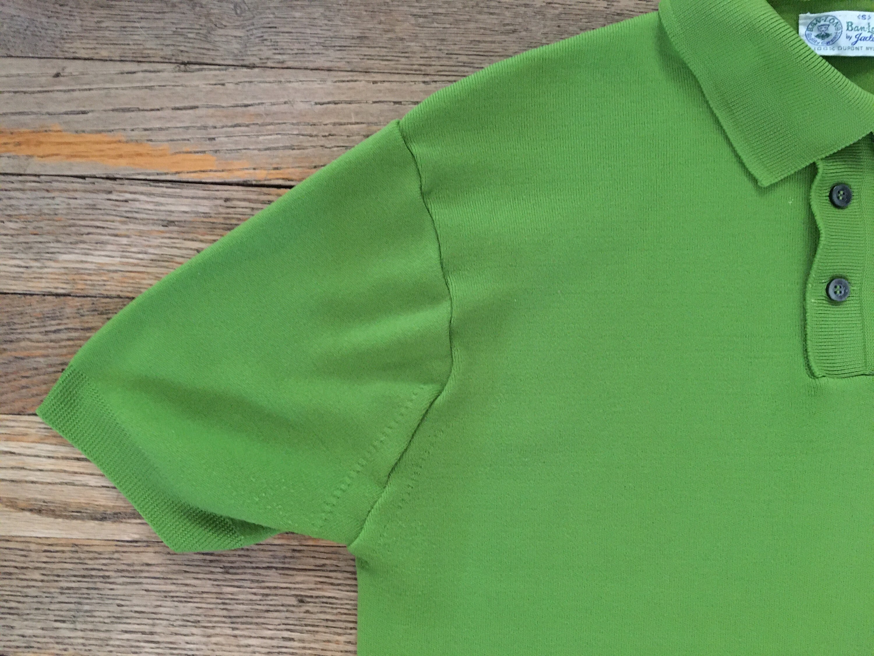 Vintage 60s Ban Lon Polo by Jaclee, Chartreuse, Men's Small