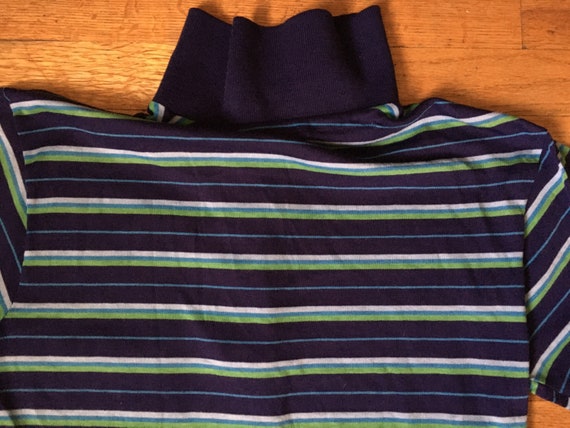 Vintage 1960s-70s JC Penney Striped Polo, Navy Ba… - image 9