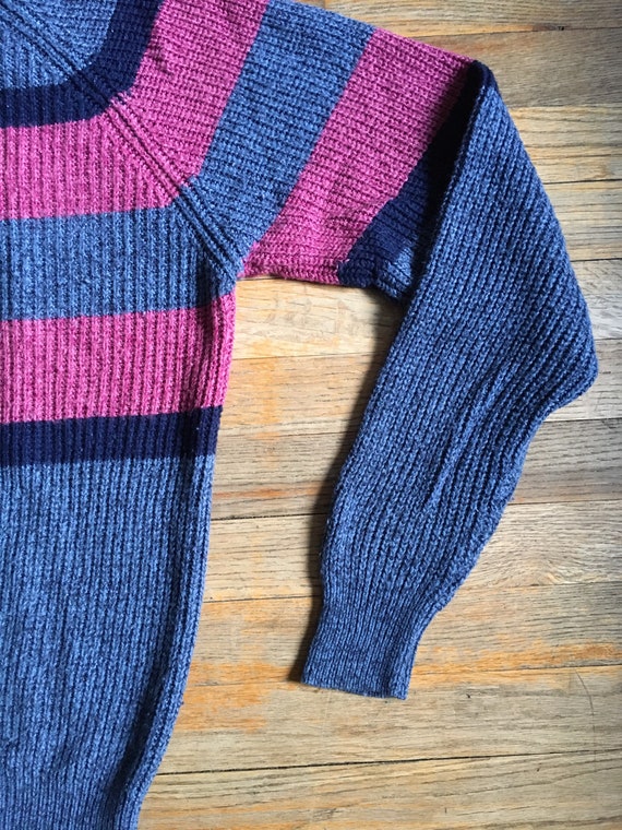 Vintage 1970s-80s Pullover Acrylic Striped/Color … - image 4