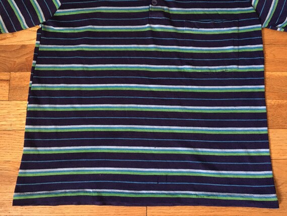 Vintage 1960s-70s JC Penney Striped Polo, Navy Ba… - image 6