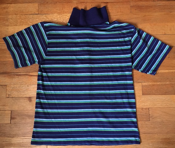 Vintage 1960s-70s JC Penney Striped Polo, Navy Ba… - image 5