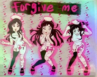 PERDÓNAME - Mikan Tsumiki - Yami Kawaii - Danganronpa - Menhera - Medicalcore - Anime - Videojuego - 8 1/2 x 11" Impresión de arte de pared