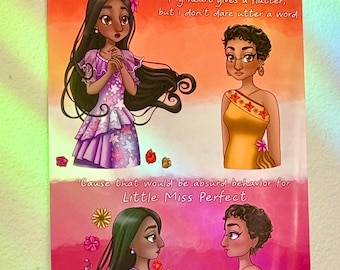 Pequeña señorita perfecta - Isabela Madrigal - Encanto - Lesbiana - LGBTQ - Queer - Sáfica - Impresión de arte de pared de 8 1/2 x 11”
