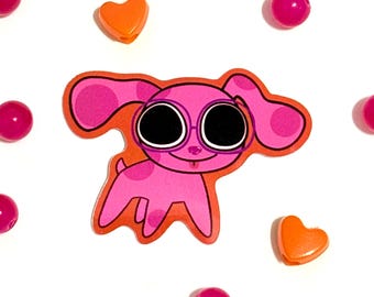 Criatura con TDAH en color magenta - Por cierto - Adhesivo de vinilo impermeable de 5 cm - Salud mental - Regalo para diario, agenda y portátil