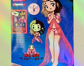 Felices para siempre - Traumacore - Trastorno de estrés postraumático - Creepy Morute - Yami Kawaii - Impresión de arte de pared de 8 1/2 x 11”