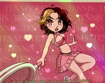 TENIS - Game Grumps - Game Gyaru - Meme Kawaii - Manga Shojo - YouTuber - Chica Mágica - Captura de pantalla de anime falso - Impresión de arte de pared de 8 1/2 x 11”
