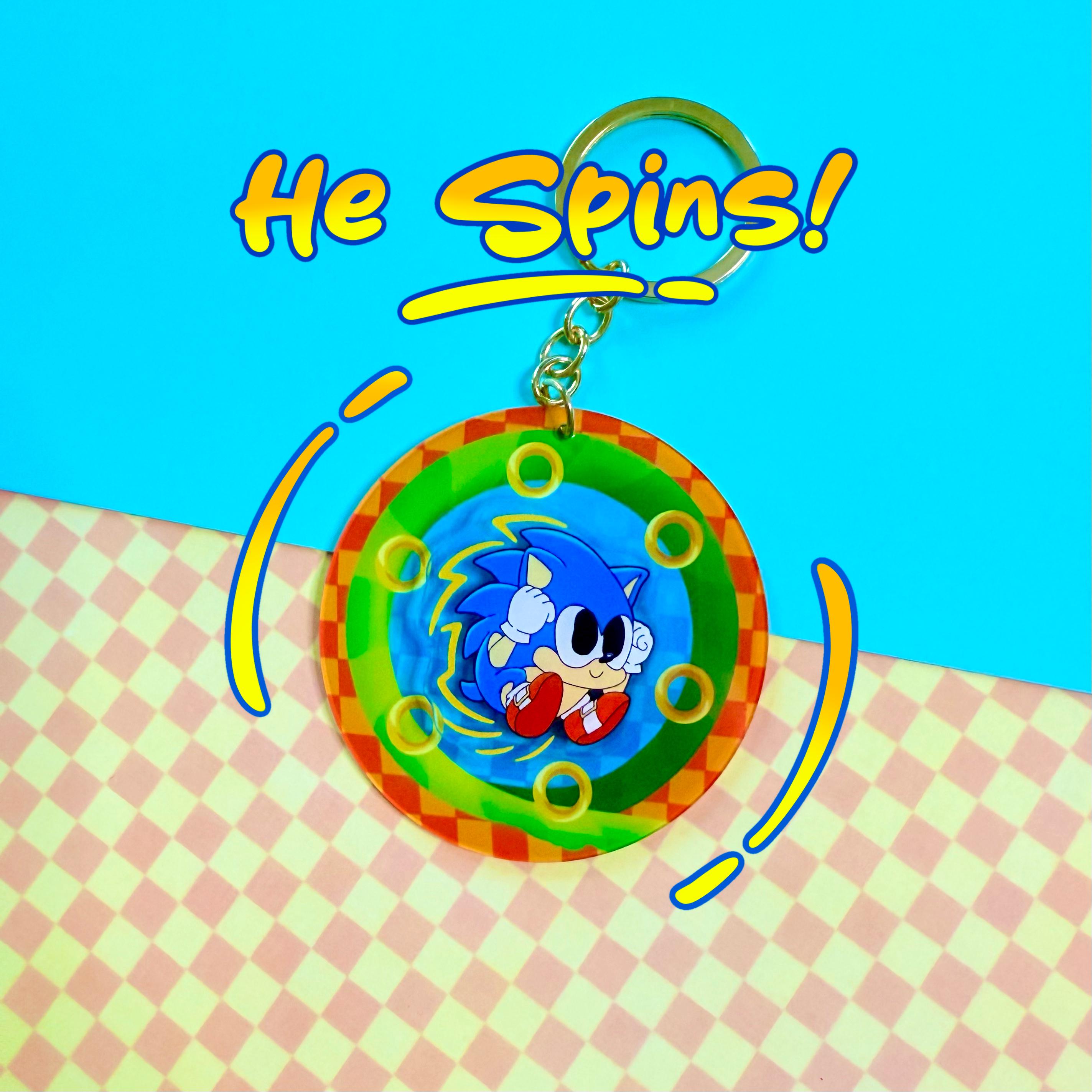 Sonic Spinning Keychain - Sonic the Hedgehog Keychain - Gotta Go
