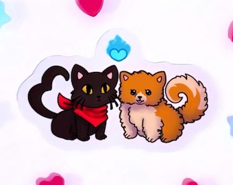 Miss and Siss - Ghost Trick Phantom Detective Missile & Sissel - Adhesivo de vinilo impermeable de 2 pulgadas - Arte de juego de Nintendo DS