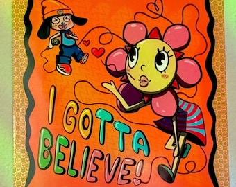 ¡Tengo que creer! - Parappa The Rappa - Juego de PS2 - Retro - Nostalgiacore - Impresión de arte de pared de 8 x 8"
