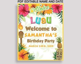 luau birthday etsy