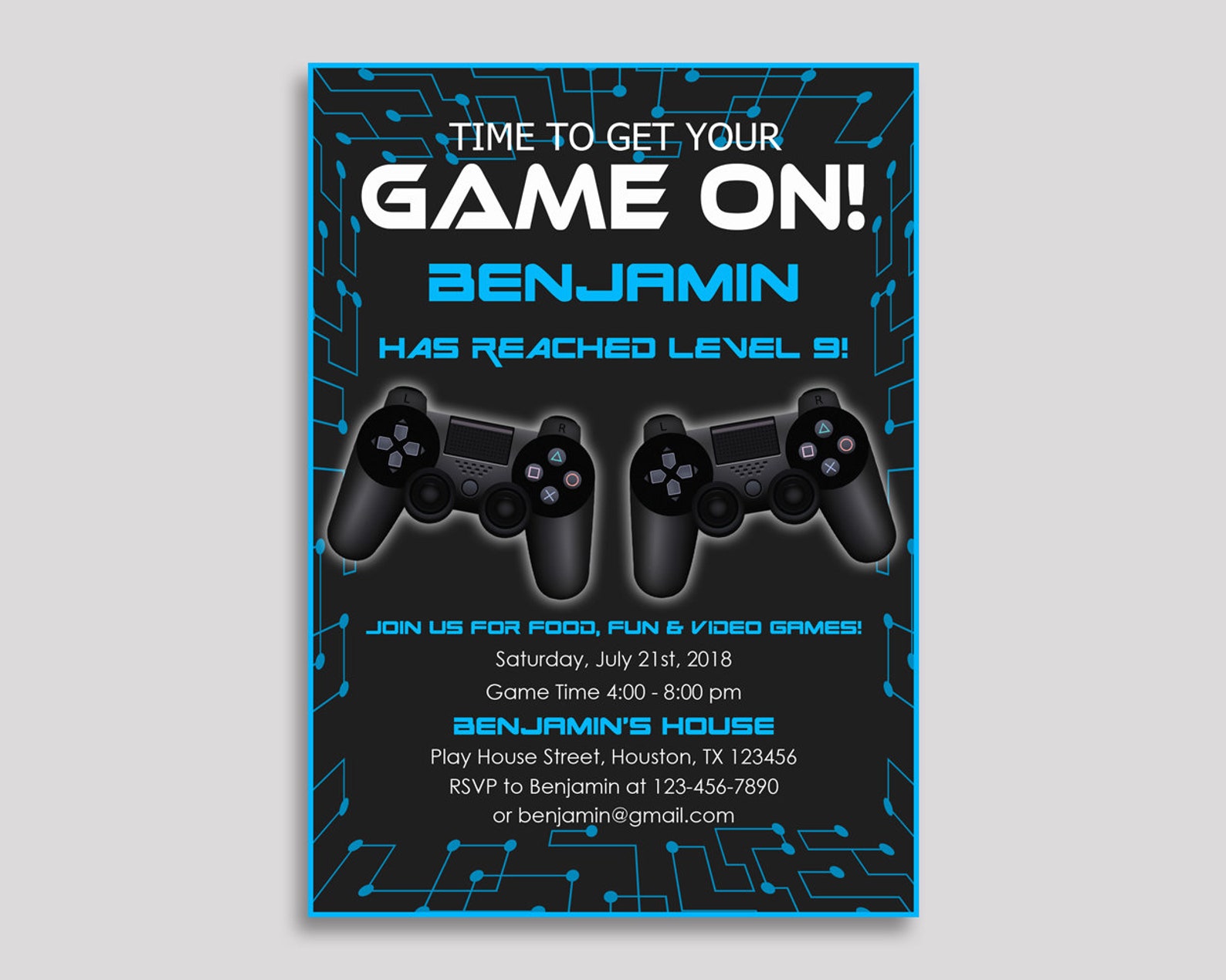 Video Game Birthday Invitation Printable or Printed Birthday - Etsy
