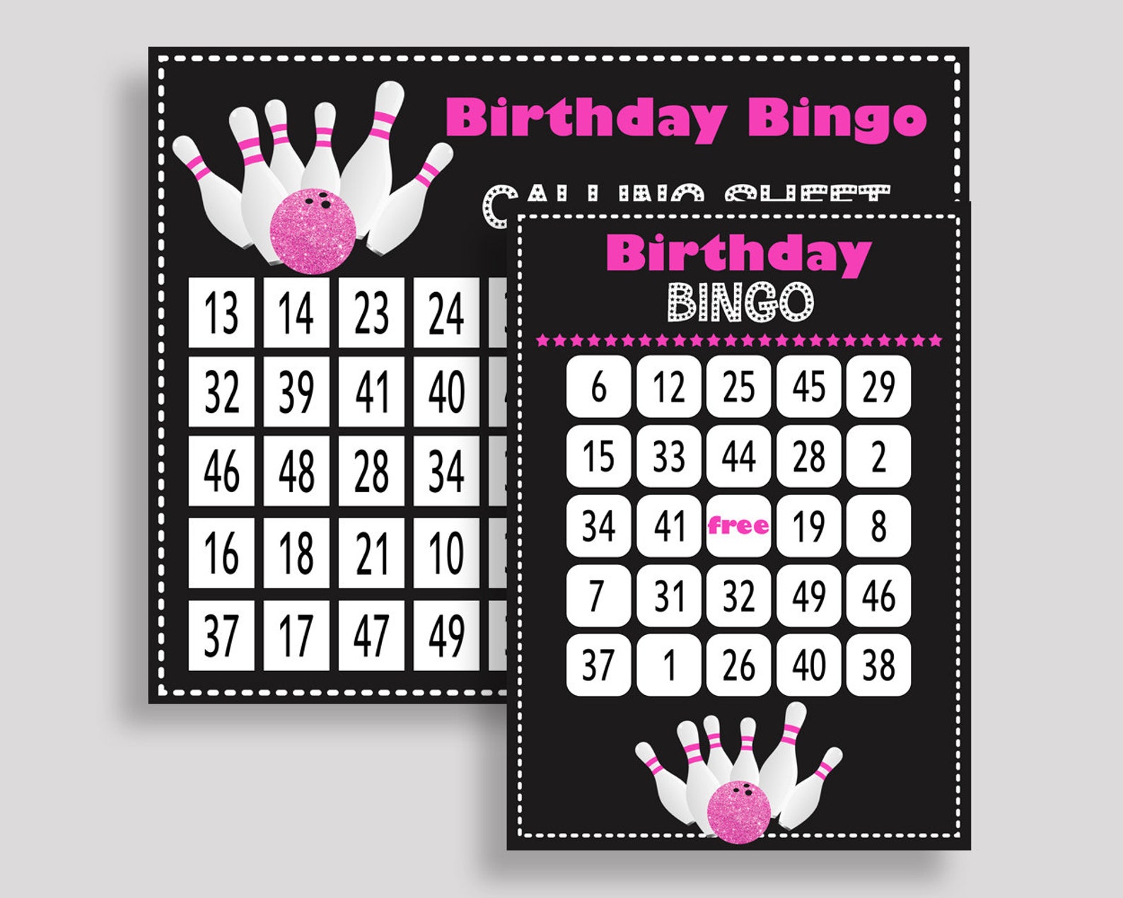 Bowling Bingo Game Cards Bowling Birthday Game Printable | Etsy