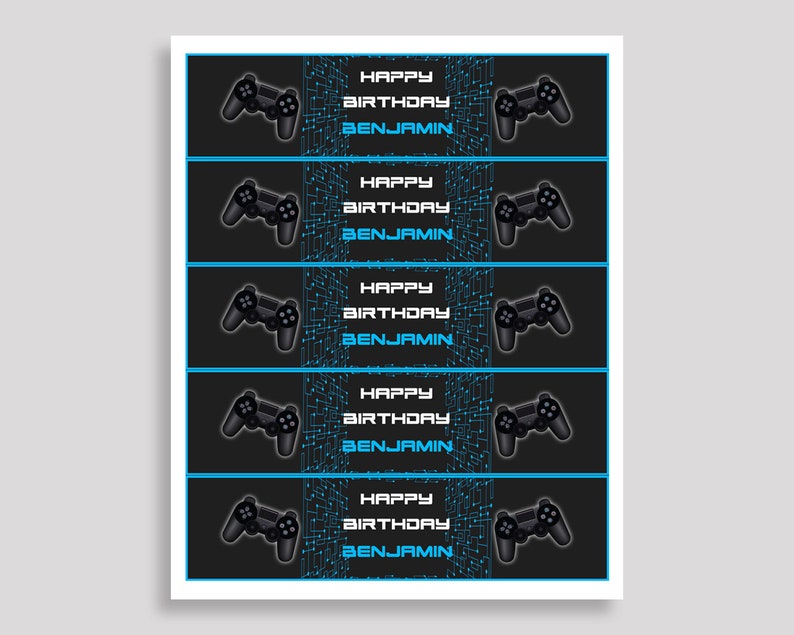 Printable Video Game Water Bottle Labels Video Game Bottle Etsy