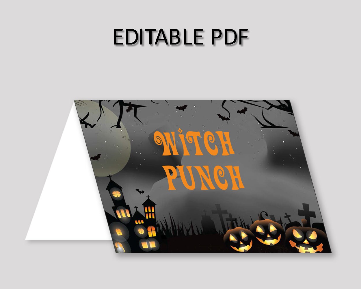 Scary Bash Halloween Birthday Party Food Tent Black Gray Etsy