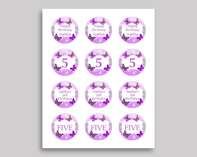 Butterfly Birthday Cupcake Toppers Butterfly Birthday Cupcake - Etsy